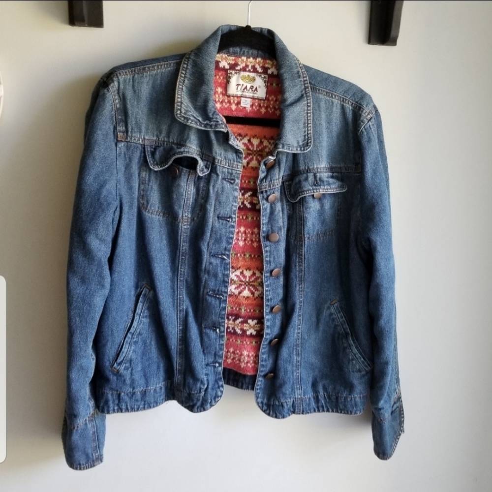 🧥DENIN JACKET WITH SWEATER LINING